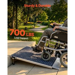 Uimoso Aluminum Threshold Ramp for Doorways, 36″ x 36″ Platform 700 lbs Load
