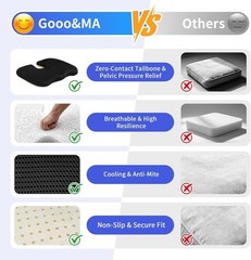 Compact Breathable Seat Cushion: U-Shape Design for Office, Car, and Gaming Use