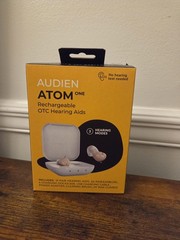 Audien Hearing ATOM One 1 Wireless Rechargeable OTC Hearing Aids Beige Open Box
