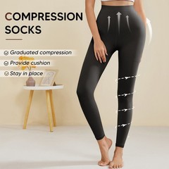 Compression Pantyhose for Women Footless High Waist Support Compression Tights