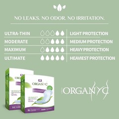 Organyc Organic Cotton Pads for Bladder Leaks Ultra Absorbent 20 Count