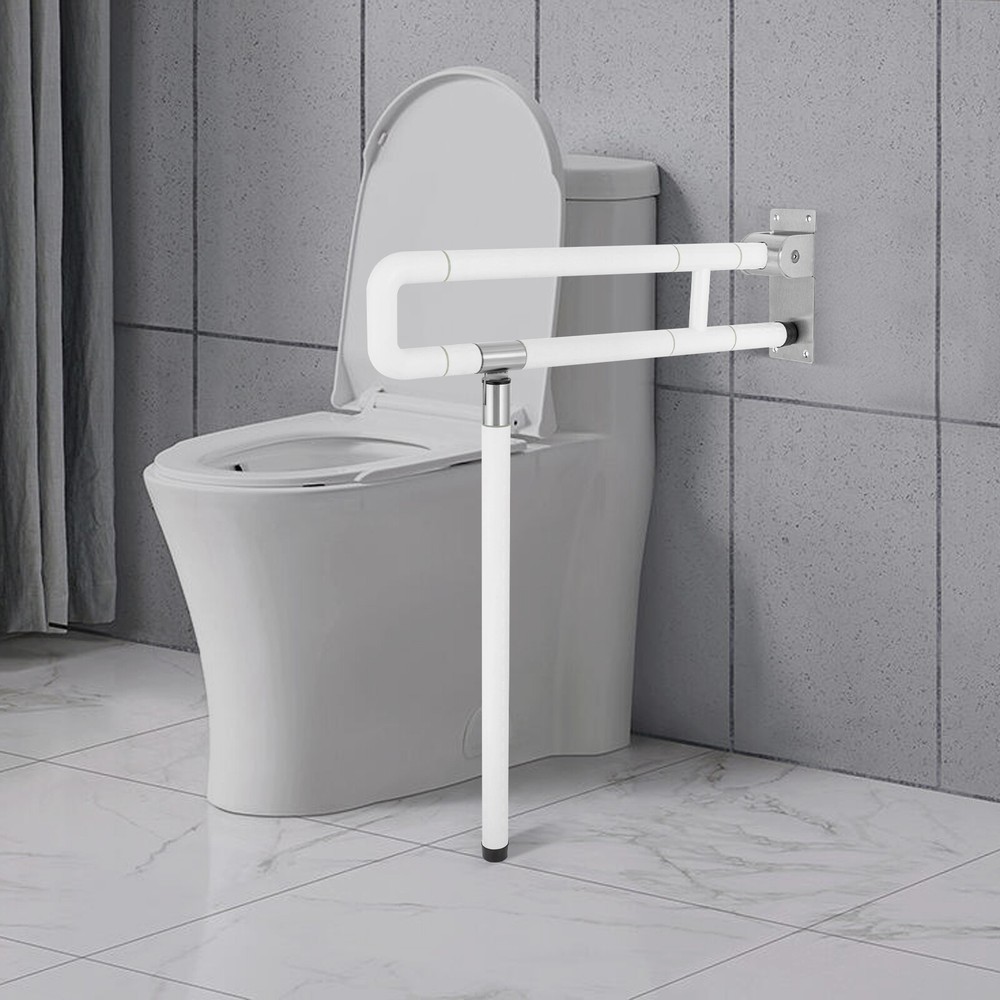 Safety Hand Rail Drop Down Fold Up Disabled Grab For Bath Bathroom Toilet Bar