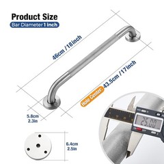 Grab Bars for Shower 2 Pack 18-Inch, Stainless Steel 18 Inches Brushed Nickel