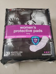 CVS Health Women’s Protective Pads Wrapped Long Maximum Absorbency 39Ct New