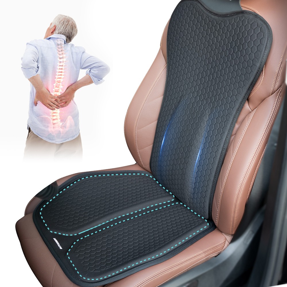 Gel Seat Cushion&Lumbar Support Pillow Back Support for Office Home Car Seat,
