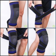 Dark Blue Compression Knee Brace for Meniscus Injury – X-Large Anti-Slip Design