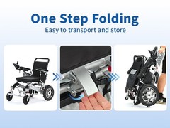 8026 Lightweight Foldable Power Wheelchair Dual 250W All Terrain Heavy Duty