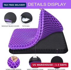 Gel Seat Cushion, for Long Sitting -Double Thick Gel Seat Cushion Breathable Hon