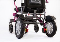 Purple Foldable Electric Wheelchair 300 lb Capacity In Home Warranty 15 mile