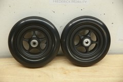 NEW PAIR 6″ x 30mm Soft Roll Caster Wheels Tires for Wheelchairs – 5/16″ Axle
