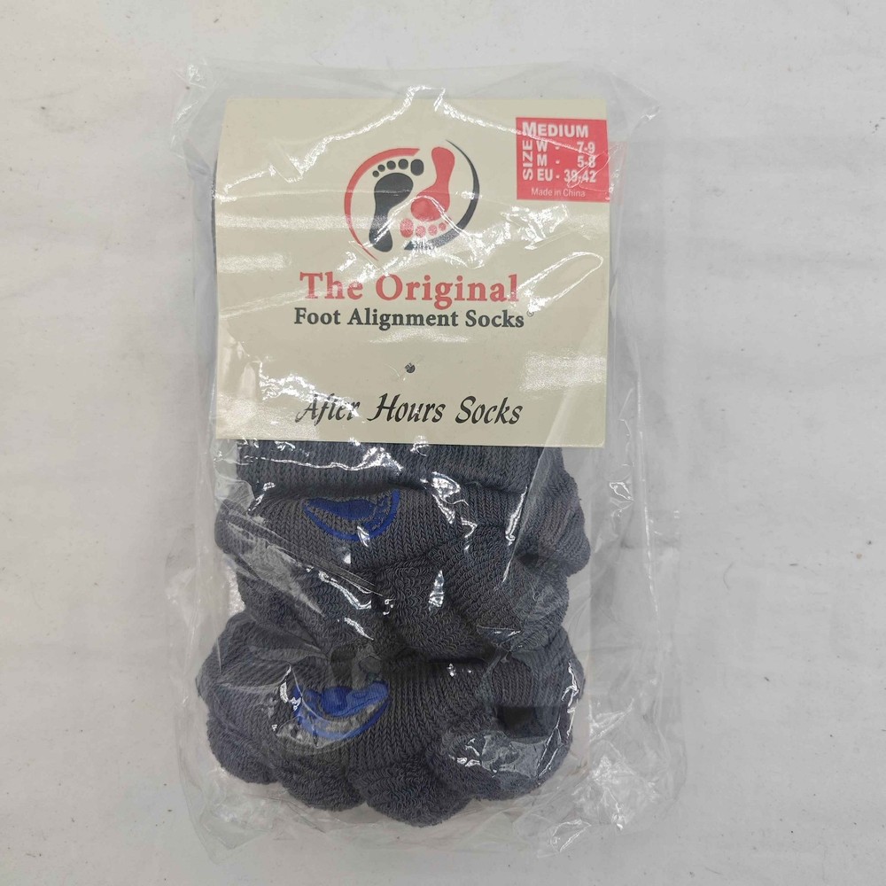Happy Feet The Original Foot Alignment Sock Size Medium 90% Cotton Charcoal Gray