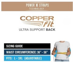 Lower Back Brace For Lumbar Ultra Back Support Copper Fit Plus Size (L to 3XL)