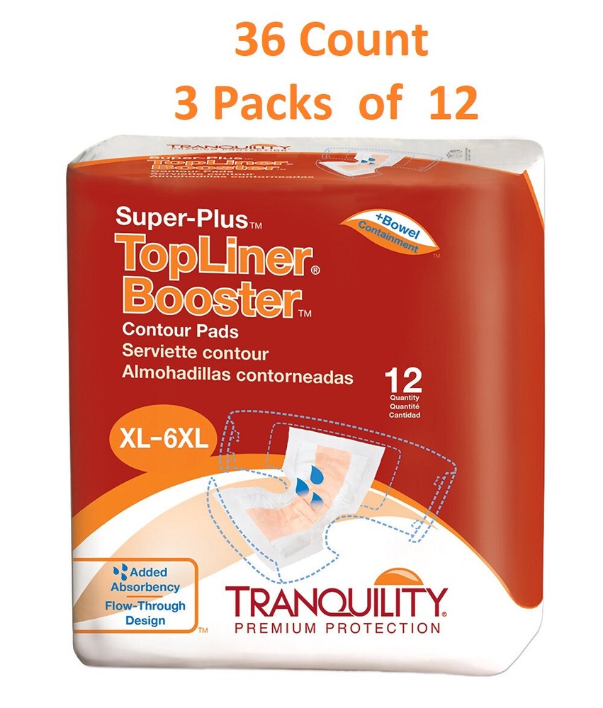 36 Ct Tranquility TopLiner Incontinence Booster Pad Adult 32in Heavy Absorbency