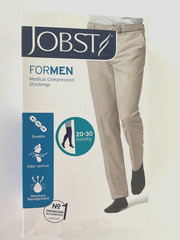 Jobst for Men LARGE BLACK Thigh High Compression Stockings 20-30mmHg 115410 New