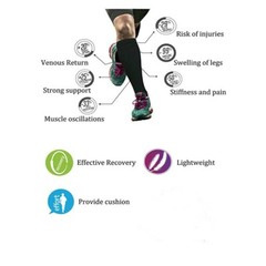 3 PAIRS Compression Socks Wide Calf Plus Size L Knee High 15-20mmHG Sports