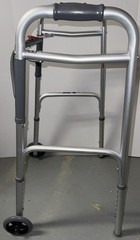 Drive Medical Deluxe Folding Walker 10210-4ASM 5″ Wheels 350lb Cap Adjustable
