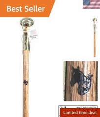 Handcrafted 39″ Red Chestnut Cane with Durable Brass Hame – Unique Wood Grain