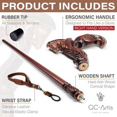 Pegasus Walking Cane Stick for men women Ergonomic Handle Horse Head GC-Artis RH