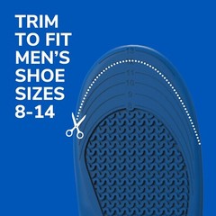 Shoe Insoles EXTRA Arch Support Massaging Gel Mens 8-14 Insoles 1pair