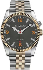 English Talking Watch for the Elderly Blind Visually Impaired Man Male Stainless