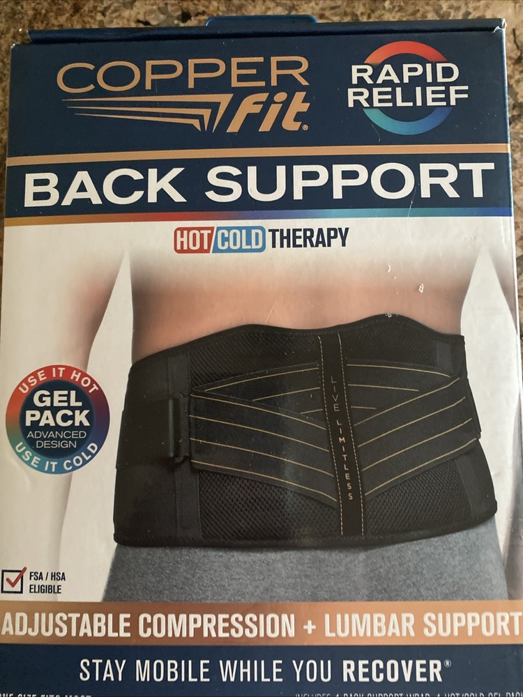 Copper Fit CFRRBK1SZ-001-OS Back Support Brace – Black