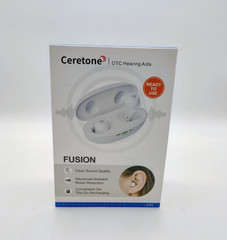 Ceretone Fusion OTC Hearing Aids (CE-A61AT) w/ Charge Case + Cable, Eartips USED