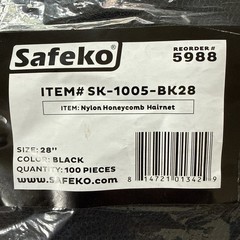100 Pack SAFEKO Disposable Honeycomb Nylon Hair Nets Breathable 28 Inch Black