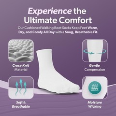 Walking Boot Sock Liners – (1 Pair) Replacement Medical Tube Socks for Under …