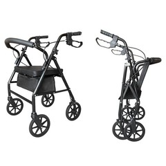Medical Bariatric Rollator Support 286lb Folding Rolling Walker Adult w/4 Wheels