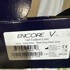 Encore V Gel Liner **NEW Steel Grey/Dark Grey 26 Cm 6mm/3mm Gel Cushion Liner