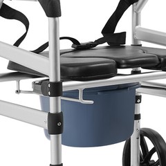Aluminum Alloy Height Adjustable Shower Chair Rolling Shower Chair with Commode