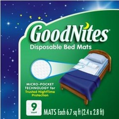 GoodNites Bed Mats 30″ x 36″ PK of 9