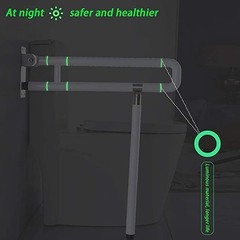 29.5 INCH Foldable Toilet Grab Bar Flip Up Grab Bar Handicap Arm Grab Bars To…