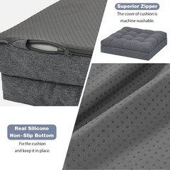 baibu Large Memory Foam Recliner Cushions 20x20x5 Inch (Pack of 1), Dark Grey