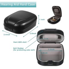 Hearing Aid Hard Case Pocket Size With Cleaning Cloth Brush Tools For Sound Ampl