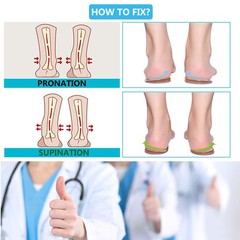 Medial & Lateral Heel Wedge Silicone Insoles, Supination & Large, Clear