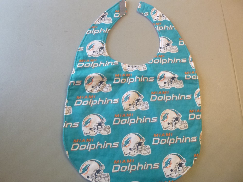 Dolphins Adult Bib/Clothing Protector double thick with Quilted Diamond Backing