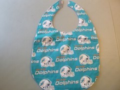 Dolphins Adult Bib/Clothing Protector double thick with Quilted Diamond Backing