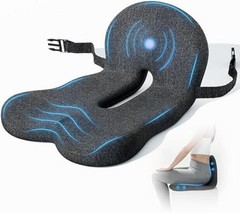 Truck Driver Seat Cushion, Memory Foam L-Shaped Ergonomic Small size Dark Grey