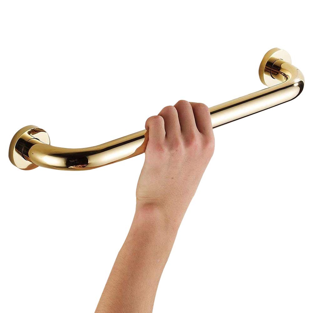 Brass Shower Grab Bar，Gold Support Bar Bathroom Hand Safety Handrail for Elde…