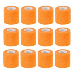 2″ x 177″ 12 Pcs Self Adhesive Bandage Wrap Elastic Self Tape Orange