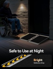 FACHNUO 2FT Folding Wheelchair Ramp – 800lbs Capacity, Non-Skid Aluminum Safety