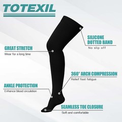 Totexil 2 Pairs Compression Stockings X-Large, Closed Toe–black and Beige