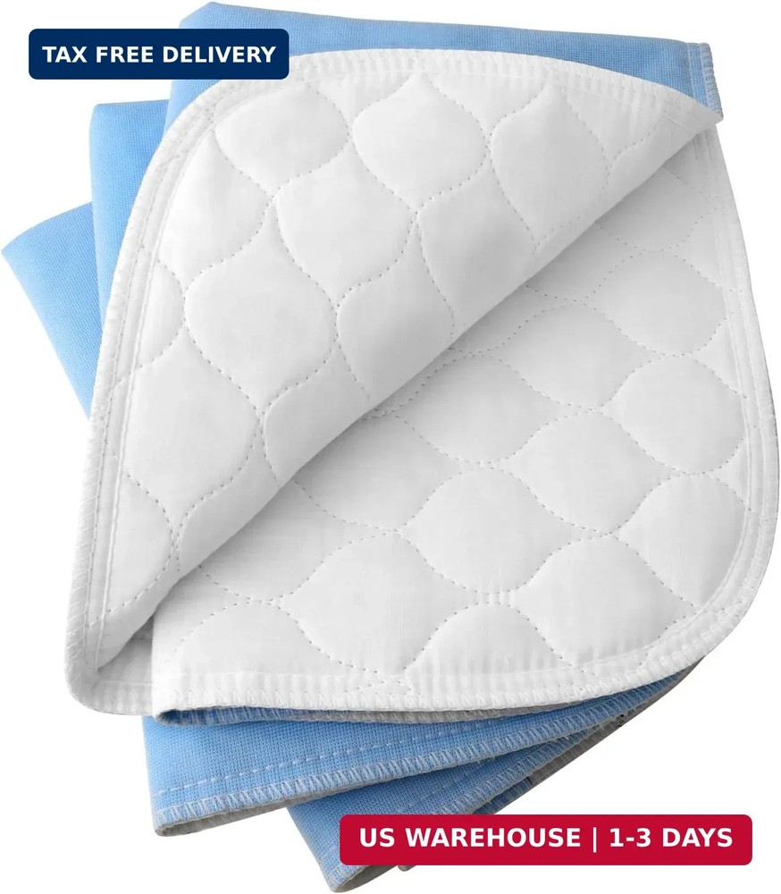 4-Layer Ultra Soft Quilted Bed Pads, 18″ x 24″ (3 Pack), Heavy Absorbency Underp