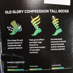 2 Pair CEP Compression Tall Socks Old Glory White Red Blue Recovery Size II New