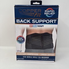 Copper Fit BACK SUPPORT Adjustable Compression+Lumbar Support Hot/Cold Therapy