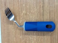 Adaptive Utensils 3pcs Spoon Fork Knife Set Curved Weighted for Arthritis