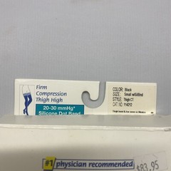 NEW JOBST RELIEF THIGH CT SMALL W/SILICONE BEAD BAND BLACK 20-30mmHg STOCKING