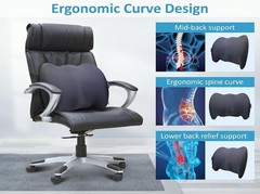 Lumbar Support Pillow Memory Foam Back Cushion for Sciatica & Lower Back Pain…
