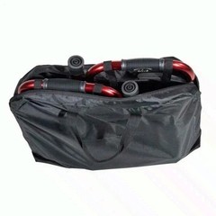 Deluxe Portable Folding Travel Walker with 5″ Wheels & Folding Legs Red Drive